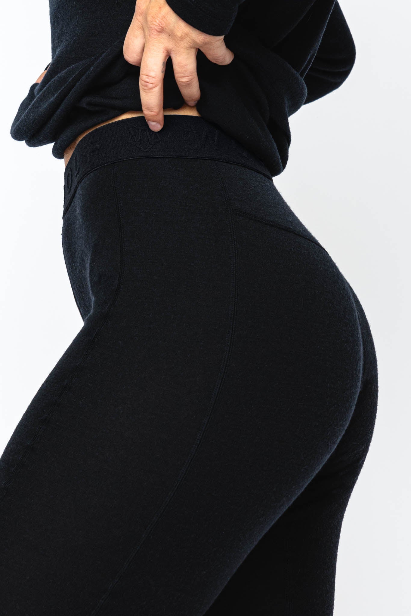 Zara Basic Womens Sz M High Waisted Gray Leggings Black Ribbed Side Panels