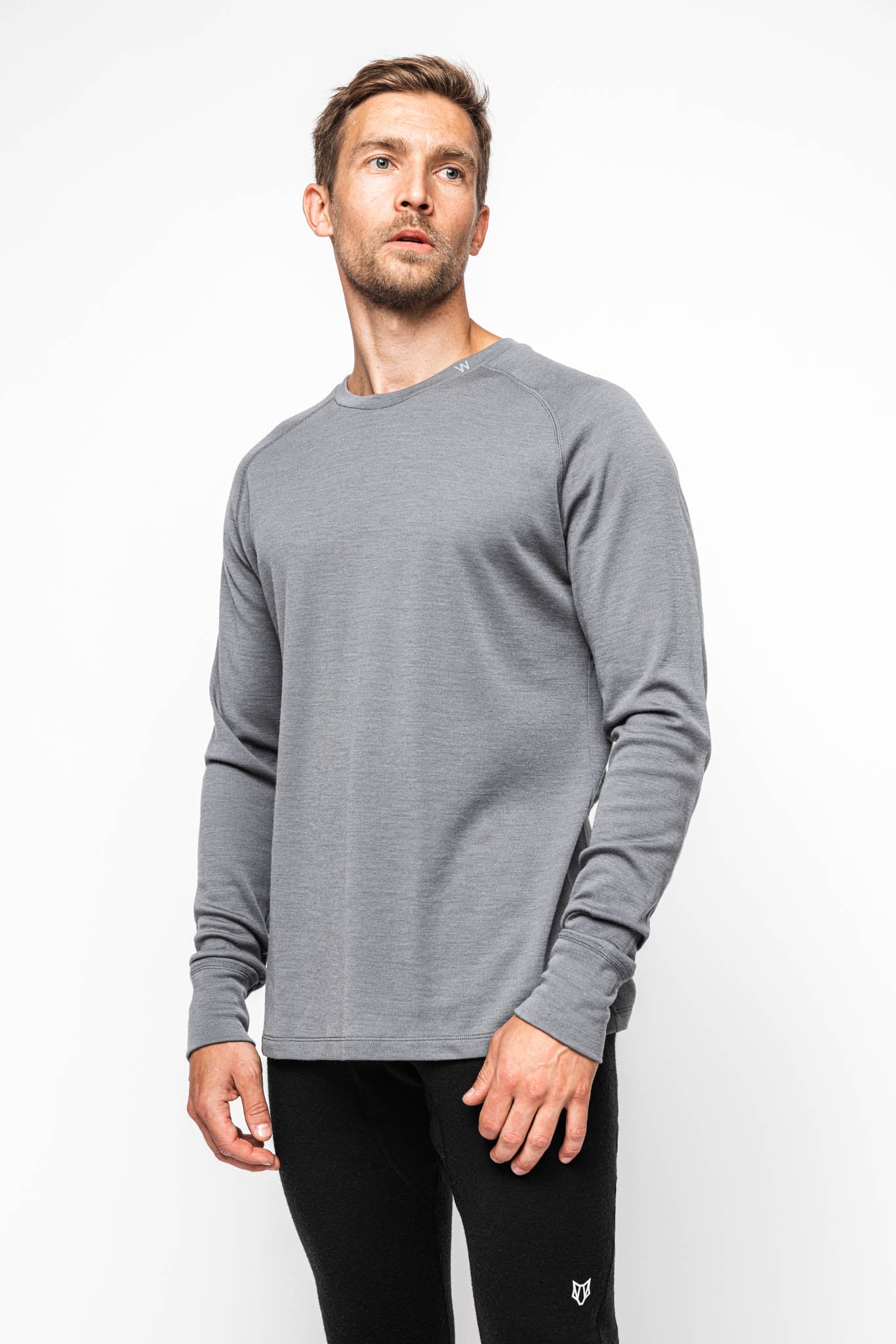 Woolove 100% Merino Wool Base Layer - Men's Long Sleeve Crew Neck Shirt  190g - Midweight, Odour Resistant, Moisture-Wicking (Small, Grey) :  : Clothing, Shoes & Accessories